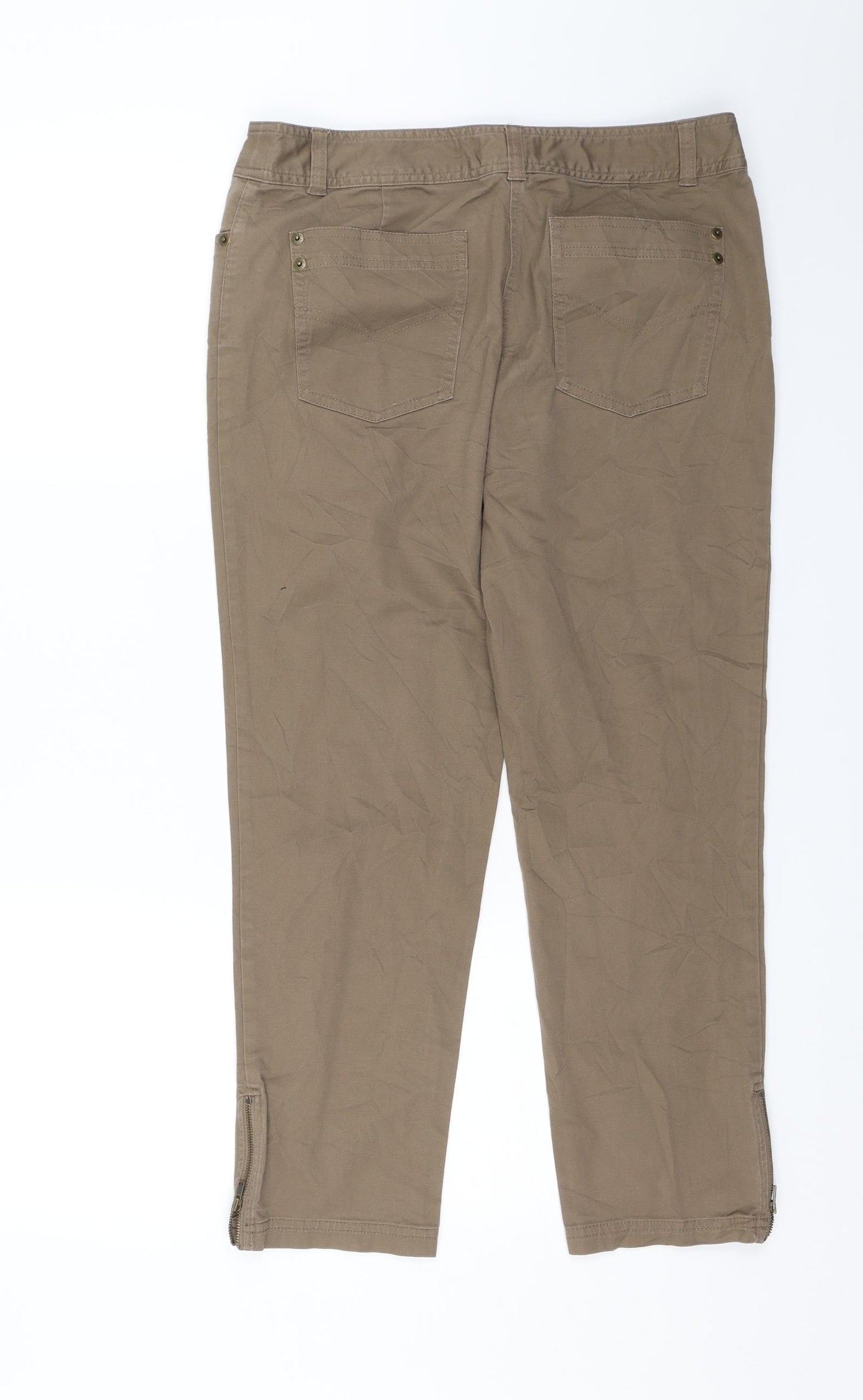 Laura Ashley Womens Brown   Chino Trousers Size 12 L23 in