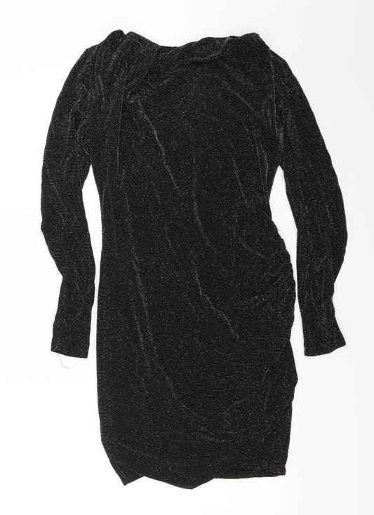 Front view of Damsel women’s black shift, size UK 10