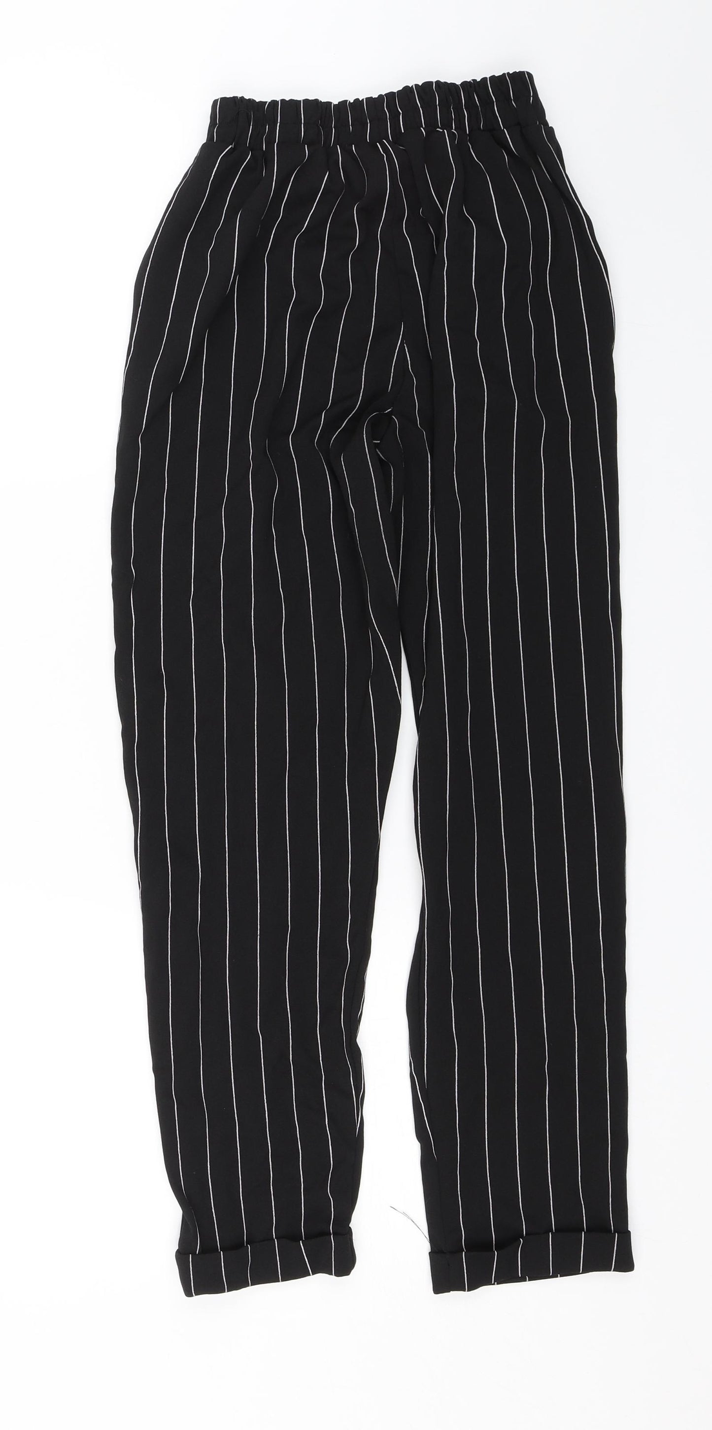 New Look Womens Black Striped  Trousers  Size 6 L24 in