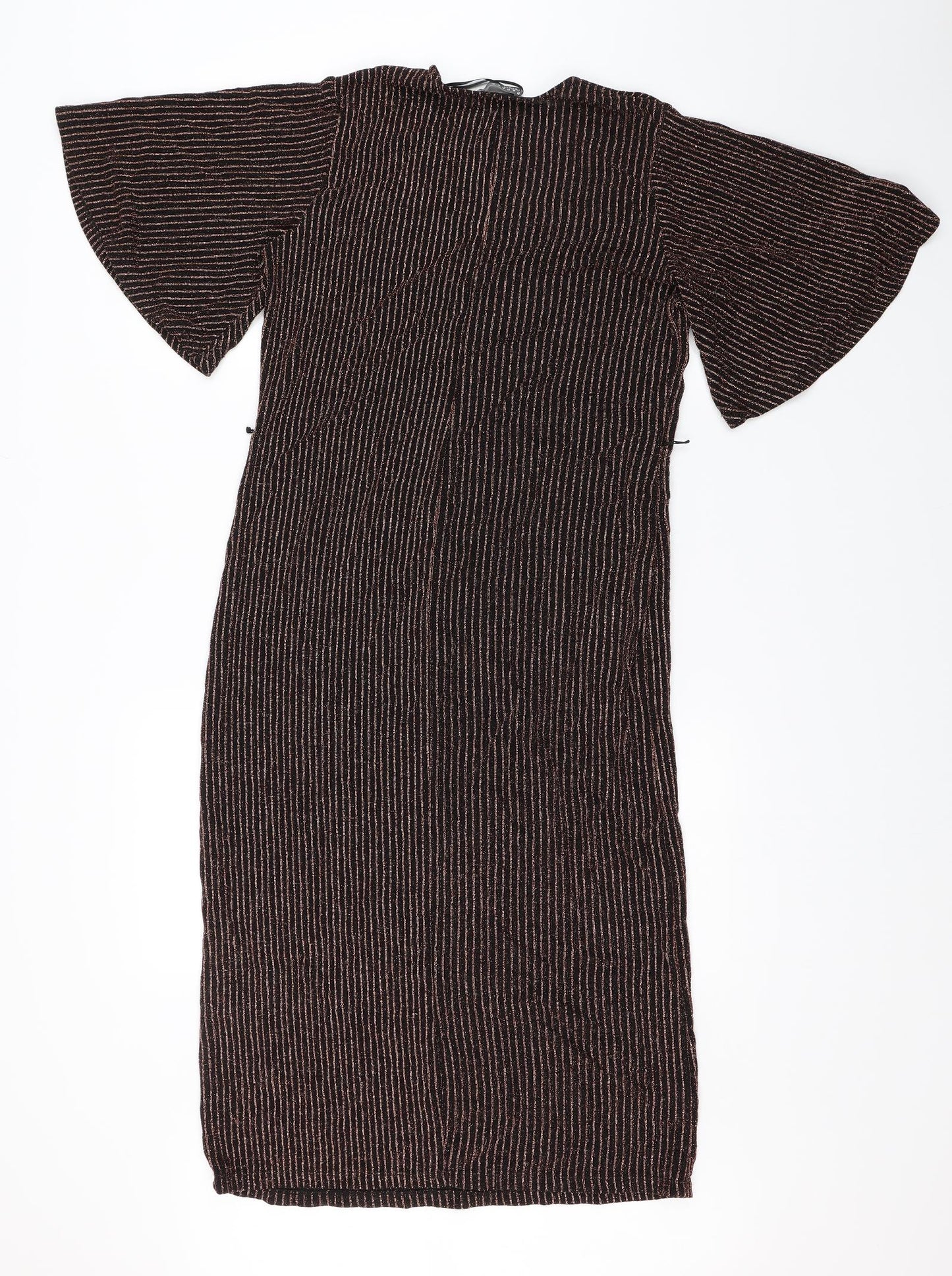 Papaya Womens Black Striped  Shift  Size 12