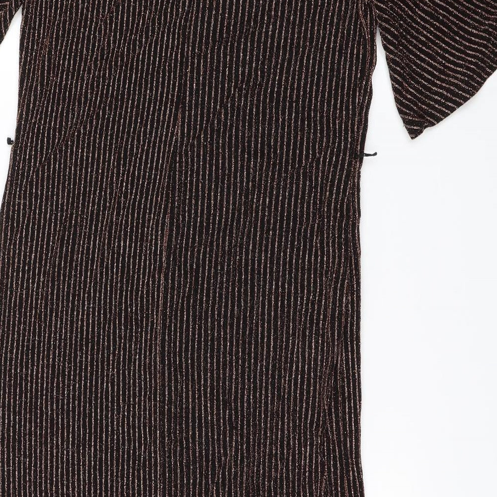 Papaya Womens Black Striped  Shift  Size 12