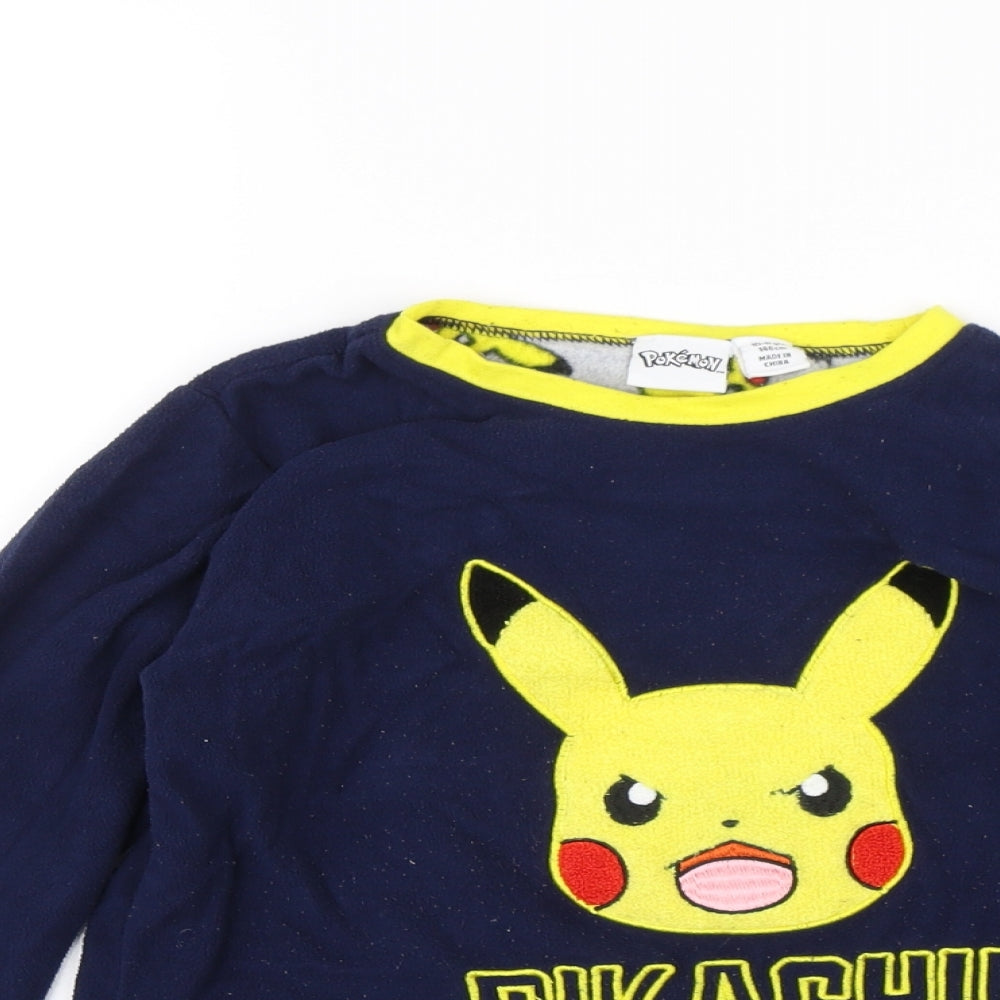 Primark Boys Blue Solid   Pyjama Top Size 10-11 Years  - Pokemon