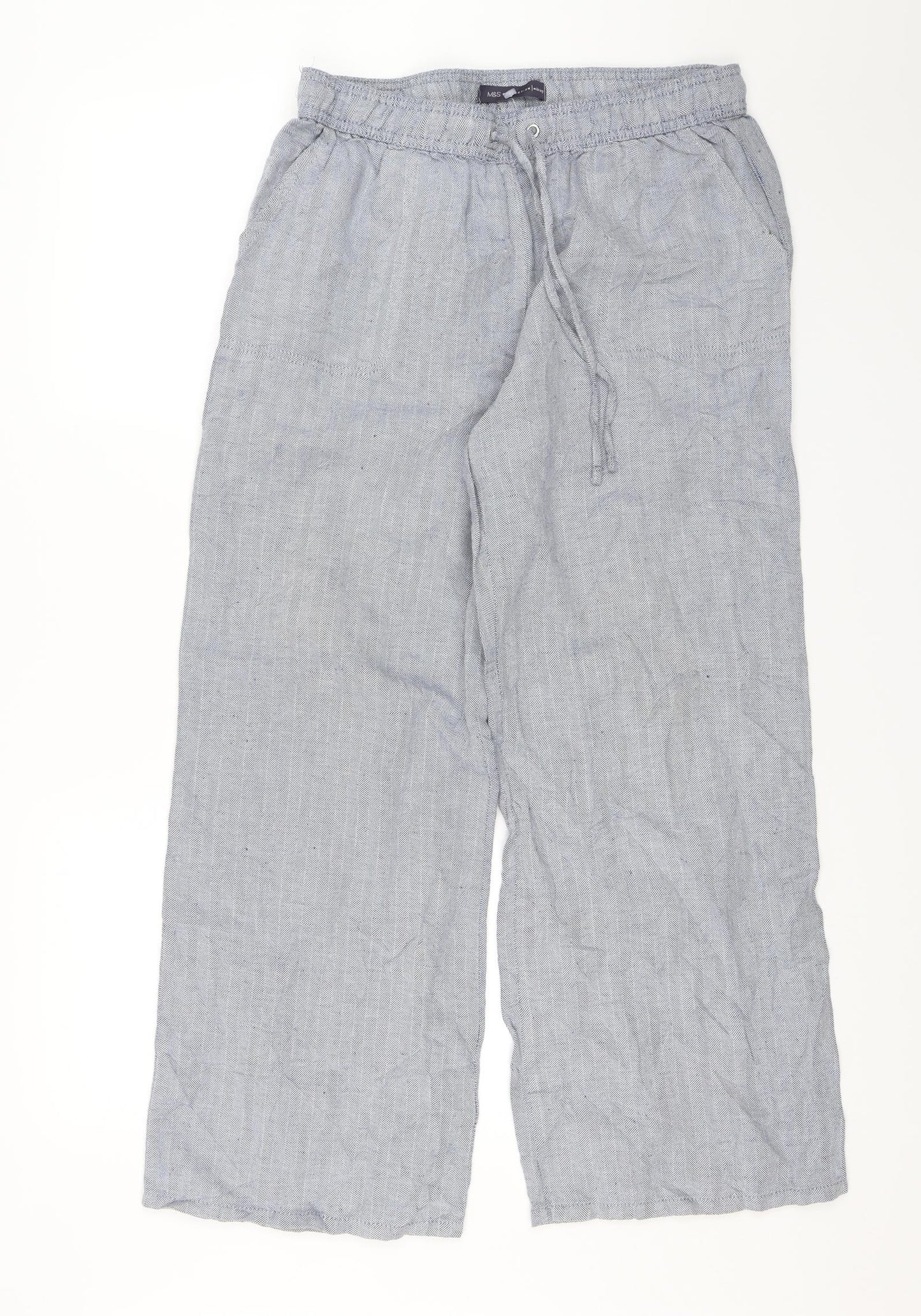 M&S Womens Blue   Trousers  Size 12 L26 in