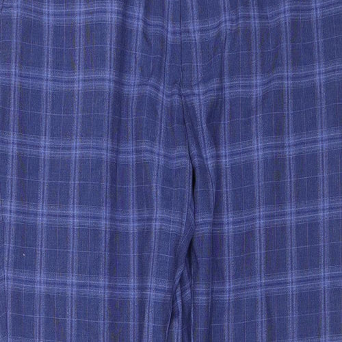 M&S Mens Blue Plaid  Dress Pants Trousers Size 36 in L28 in