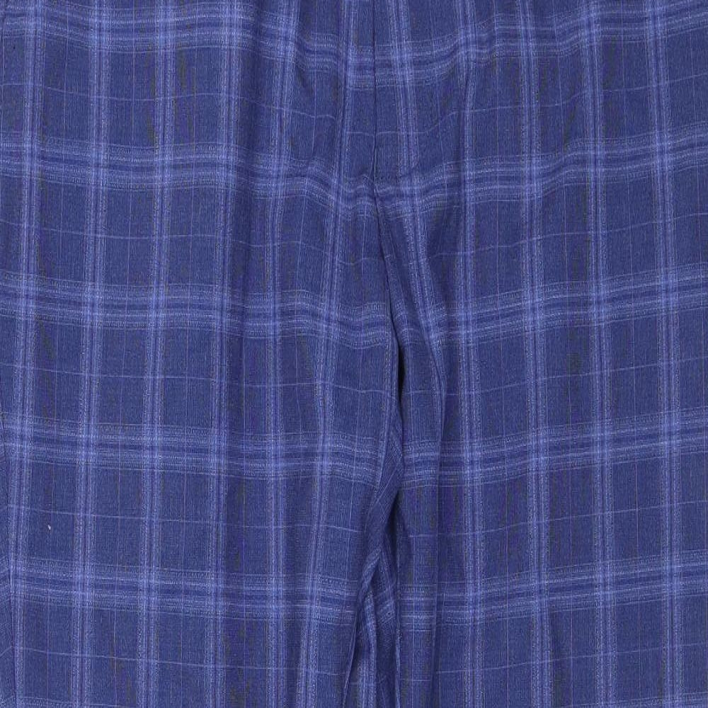 M&S Mens Blue Plaid  Dress Pants Trousers Size 36 in L28 in