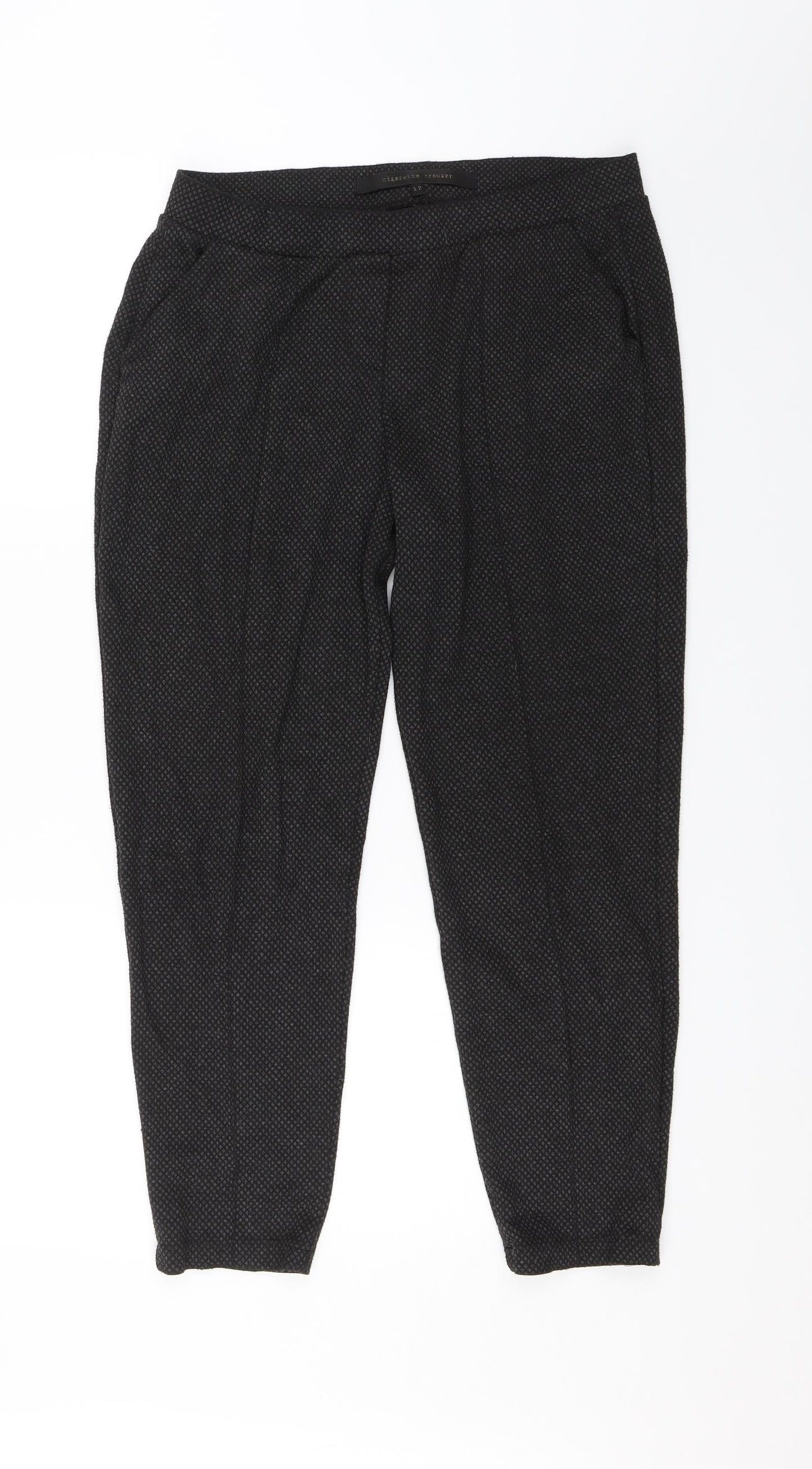 Preworn Womens Black   Trousers  Size 12 L25 in