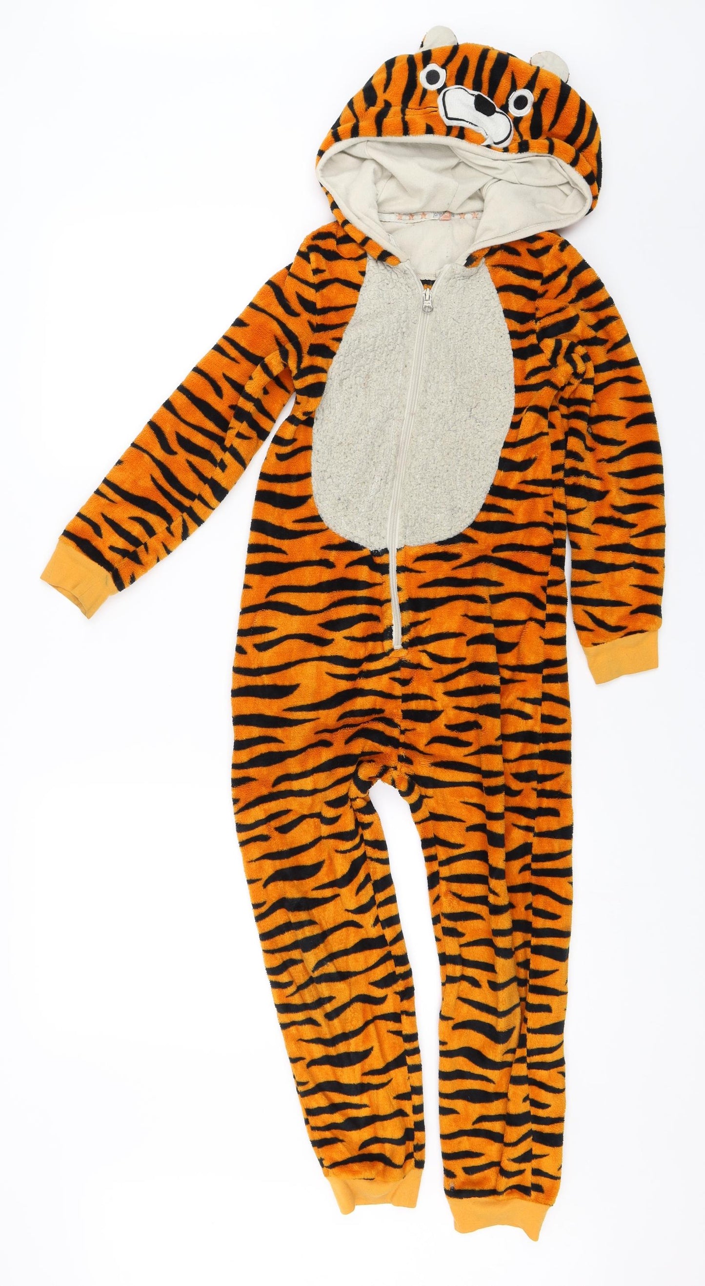 John Lewis Boys Orange Striped   One Piece Size 8 Years