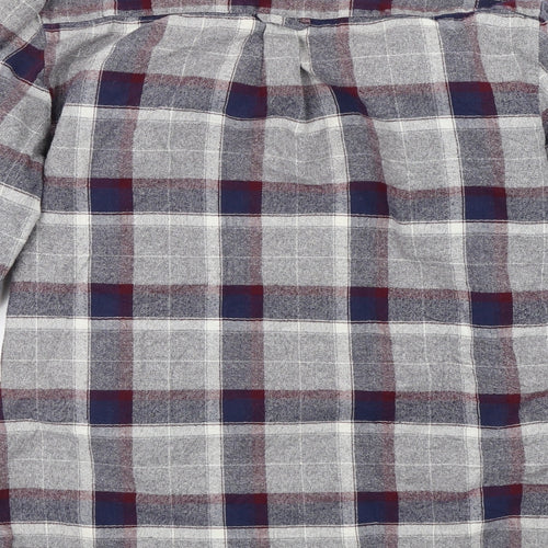 Silver Eight Mens Grey Plaid   Button-Up Size L