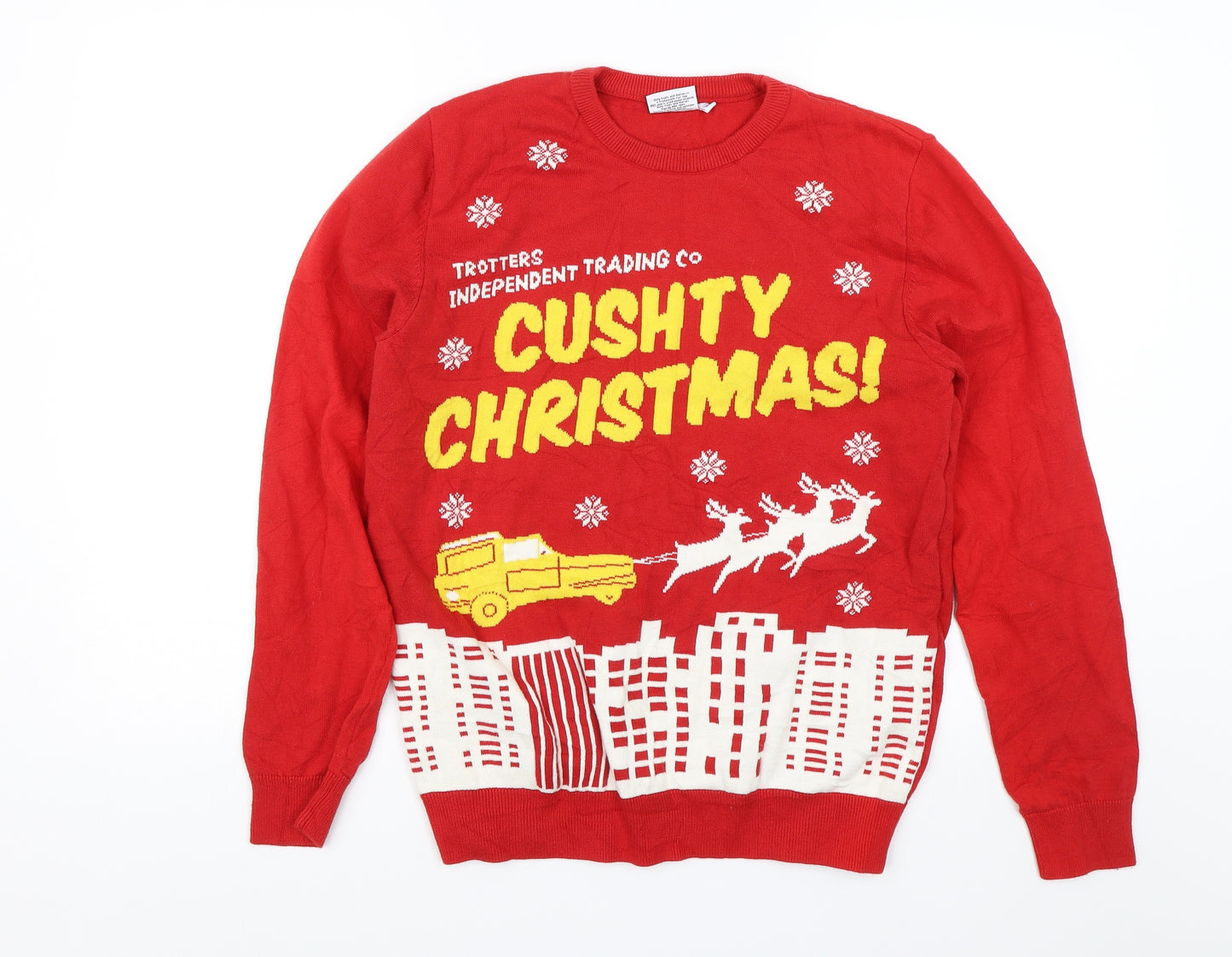 Only Fools & Horses Mens Red   Pullover Jumper Size M  - Christmas Jumper