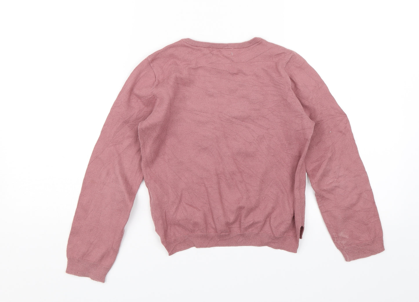 H&M Girls Pink   Pullover Jumper Size 7-8 Years
