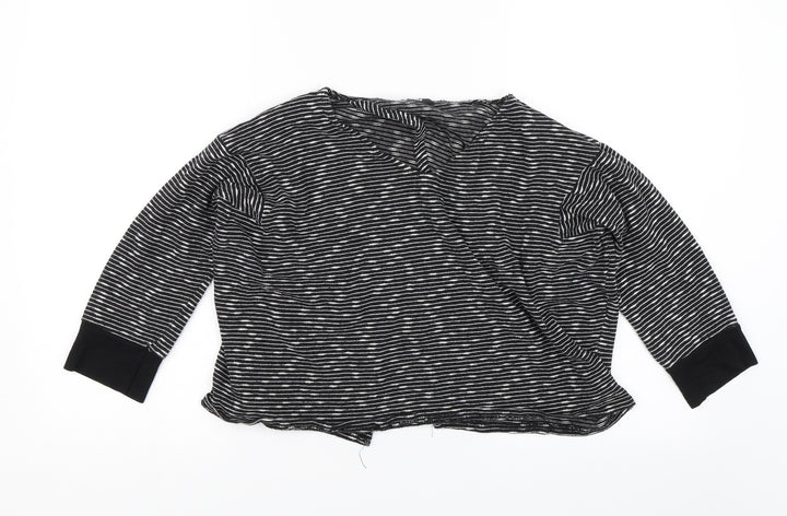 Missguided Womens Black Striped Basic Blouse Size M