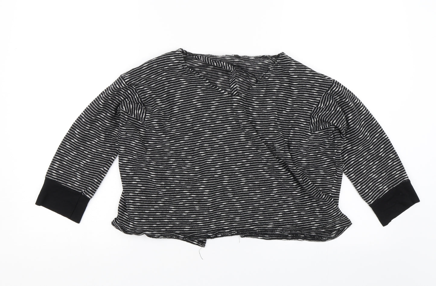 Missguided Womens Black Striped  Basic Blouse Size M
