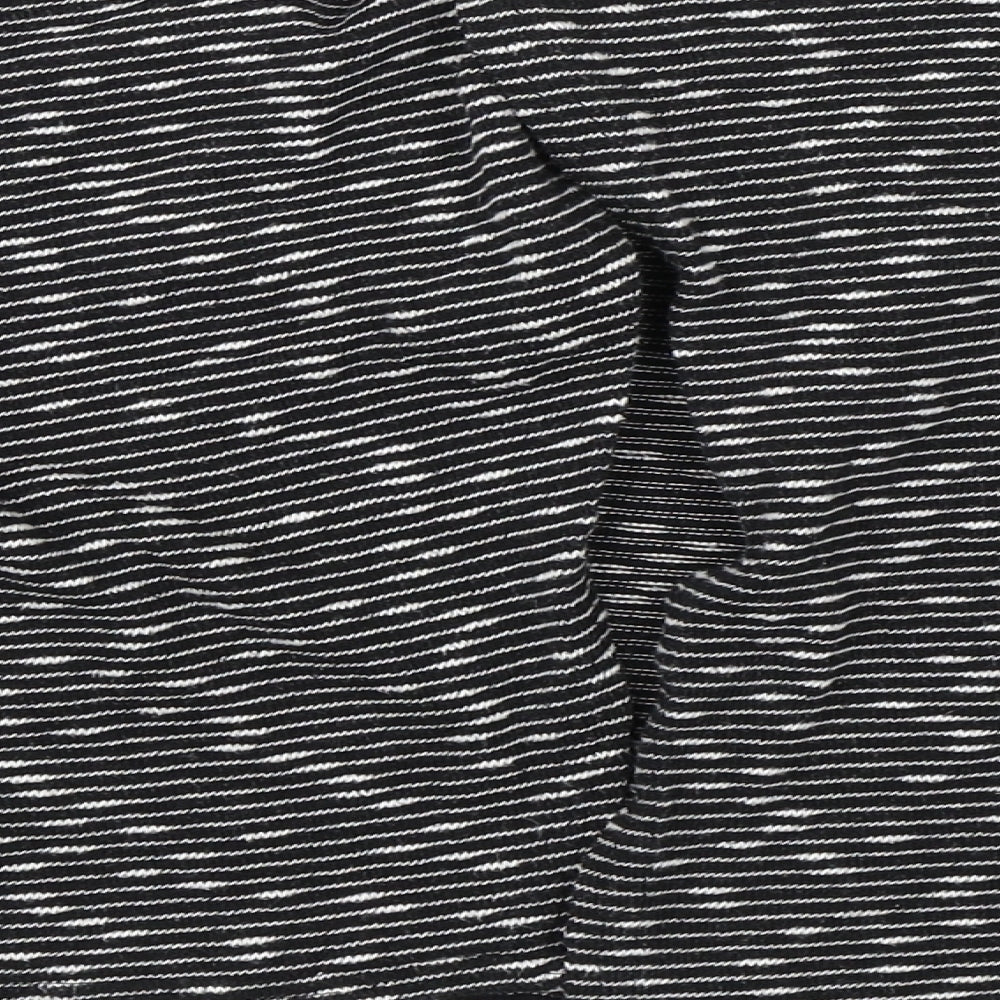Missguided Womens Black Striped  Basic Blouse Size M