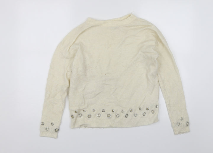 Miss Selfridge Womens White   Pullover Jumper Size 10