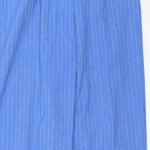 Daxon Womens Blue Striped  Capri Trousers Size 16 L26 in