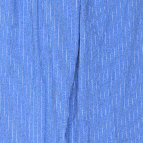 Daxon Womens Blue Striped  Capri Trousers Size 16 L26 in