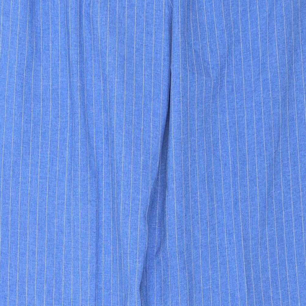 Daxon Womens Blue Striped  Capri Trousers Size 16 L26 in