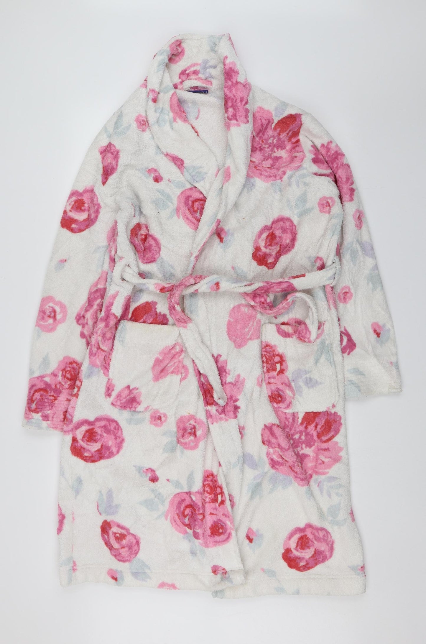 Miomare Womens White Floral  Top Robe Size M