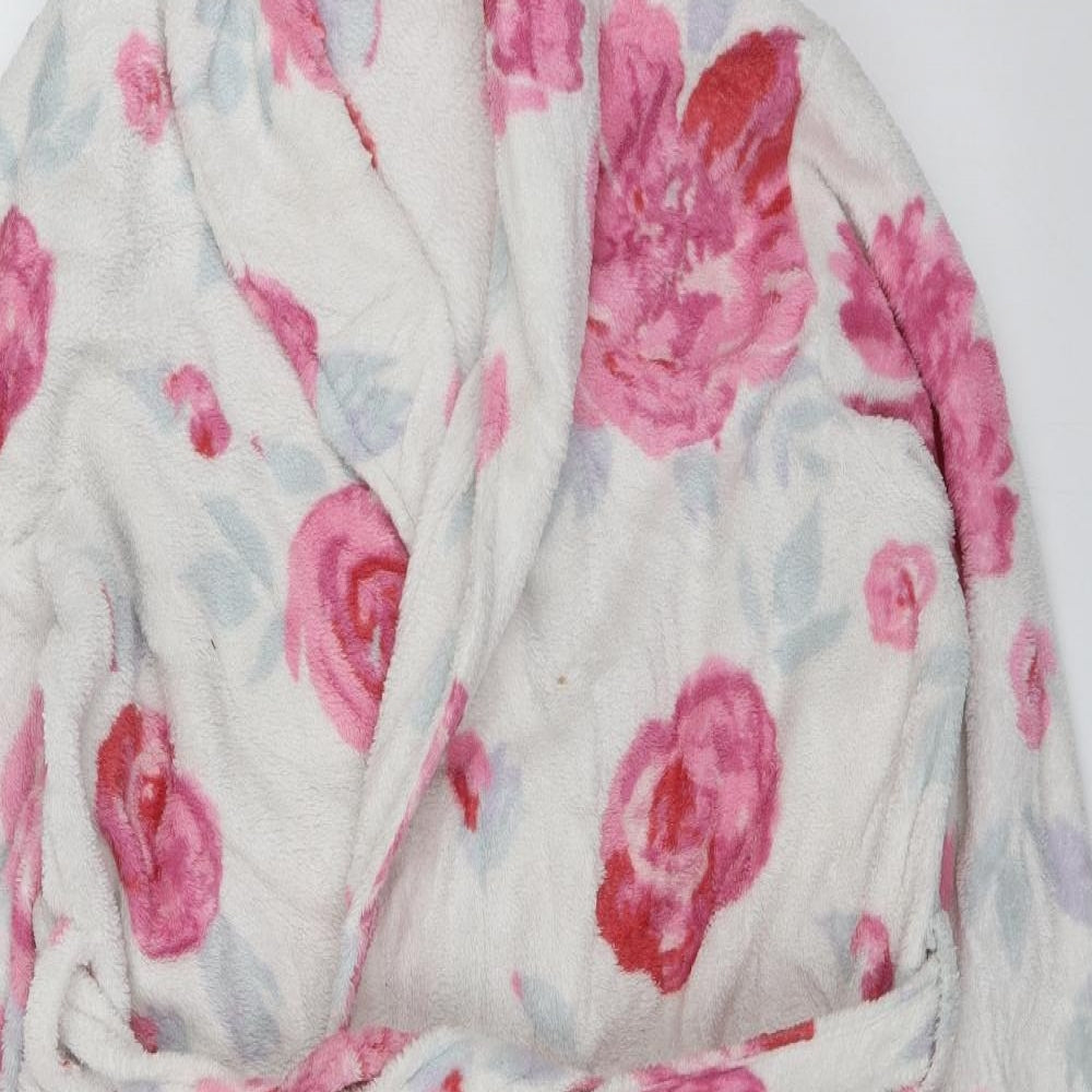 Miomare Womens White Floral  Top Robe Size M