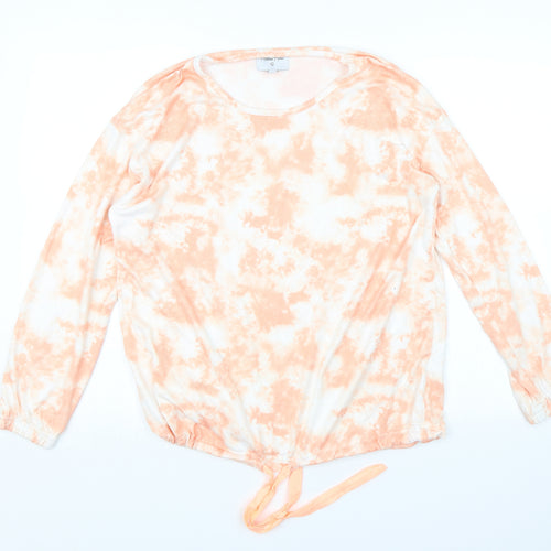 Mallow Moon Womens Orange Solid  Top Pyjama Top Size M