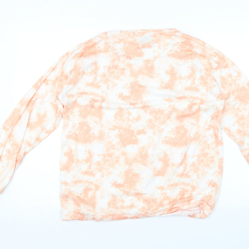 Mallow Moon Womens Orange Solid  Top Pyjama Top Size M
