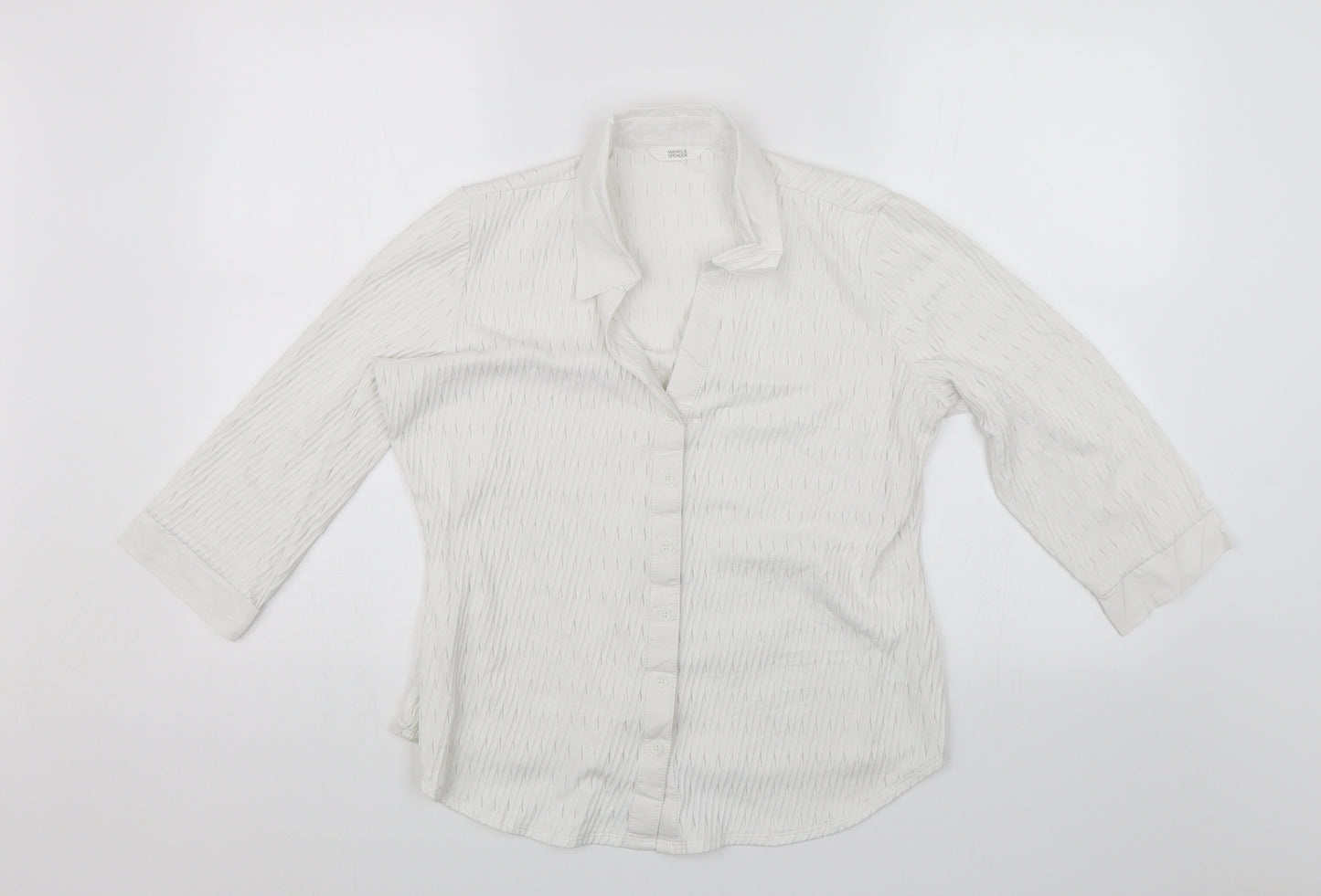 Marks and Spencer Womens White   Basic Blouse Size 14
