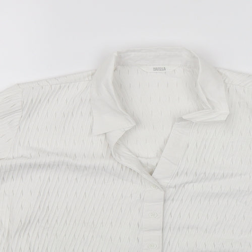 Marks and Spencer Womens White   Basic Blouse Size 14