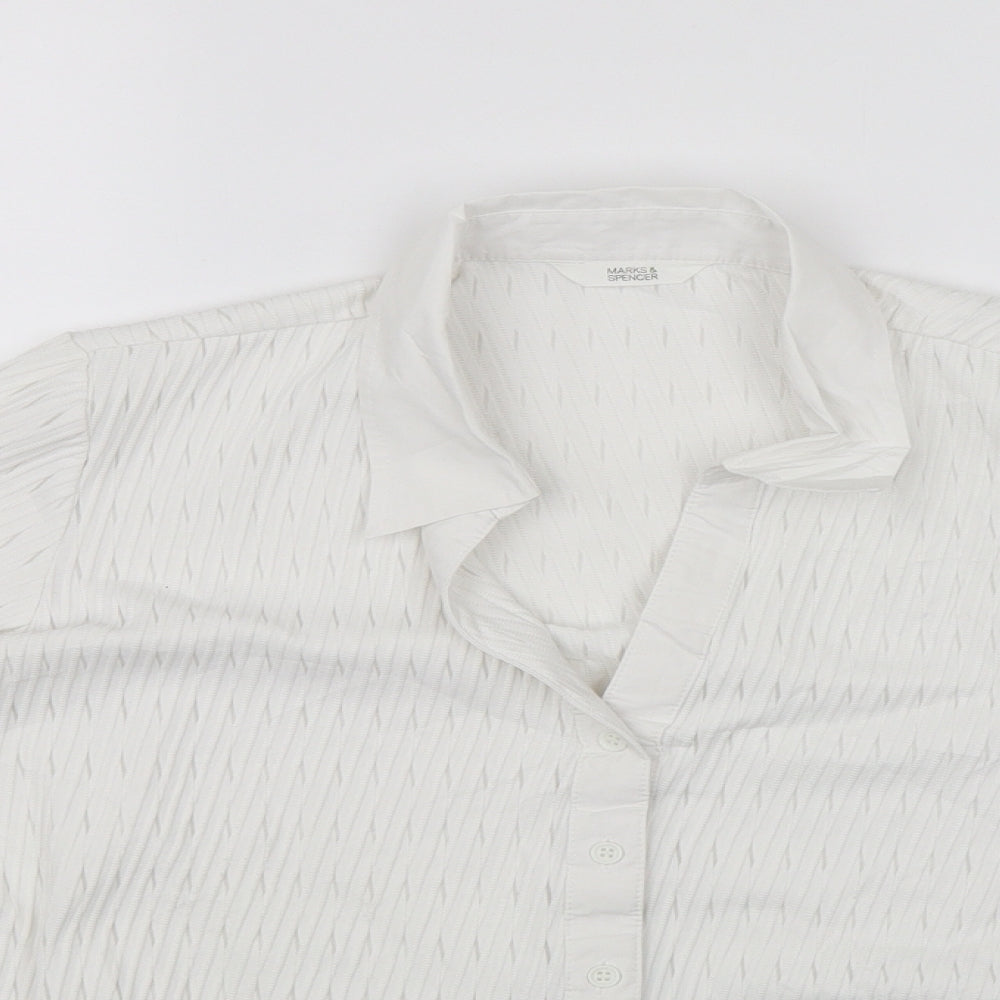 Marks and Spencer Womens White   Basic Blouse Size 14
