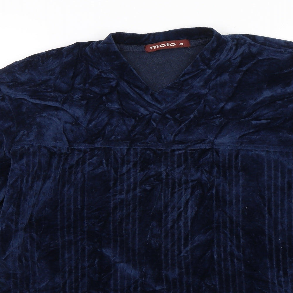 Moto Womens Blue Solid  Top Pyjama Top Size S