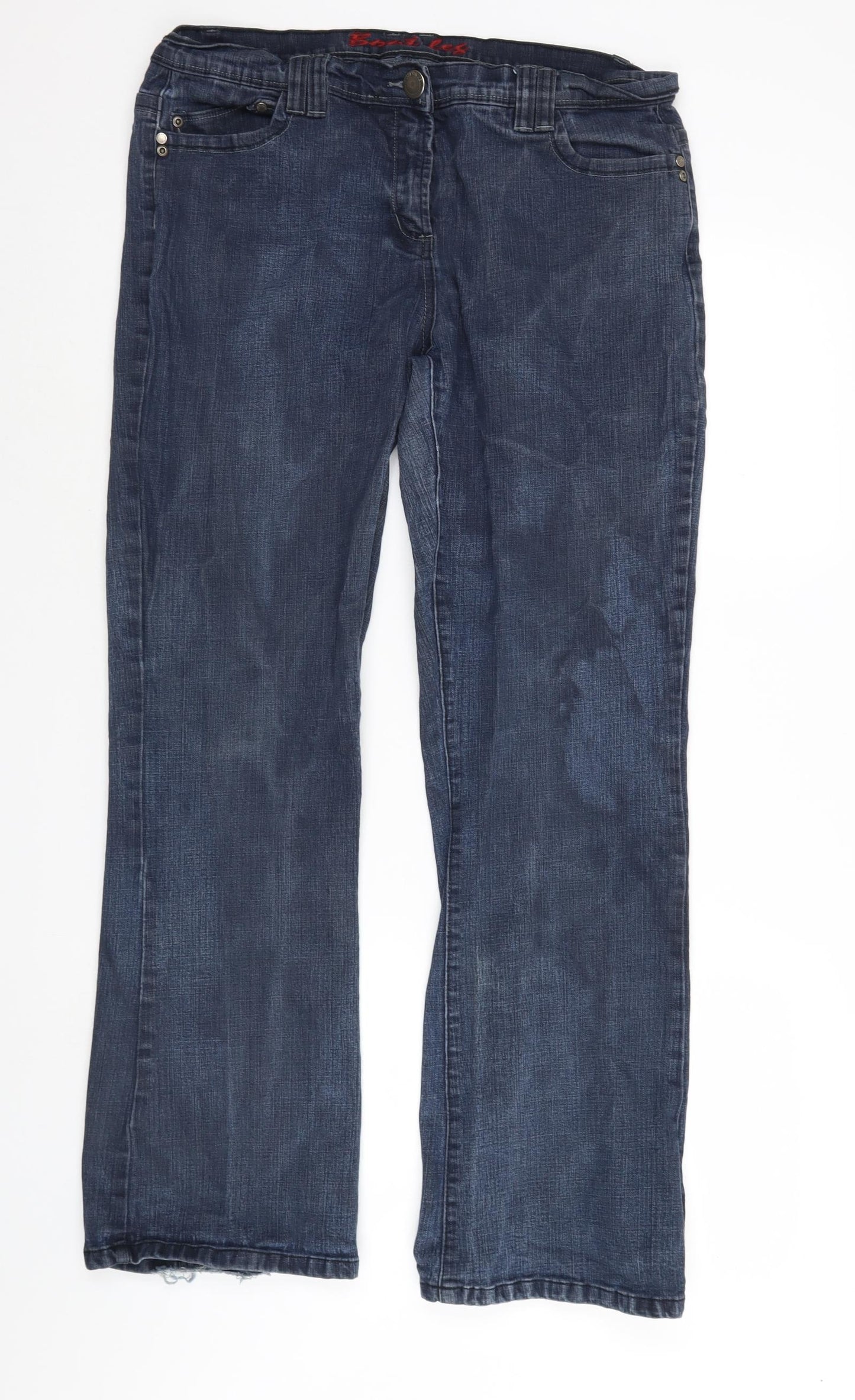 Preworn Womens Blue  Denim Bootcut Jeans Size 16 L30 in