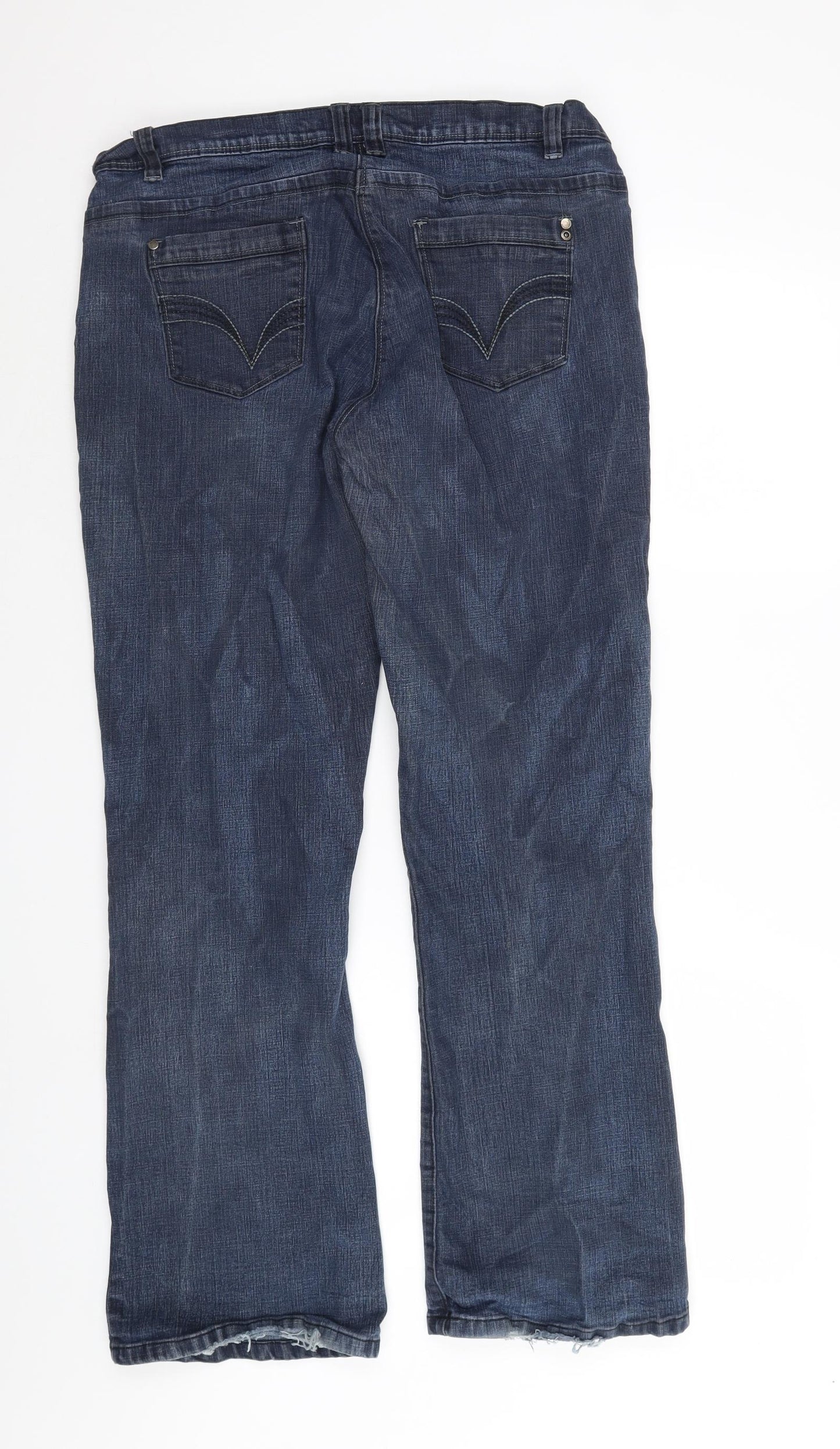 Preworn Womens Blue  Denim Bootcut Jeans Size 16 L30 in