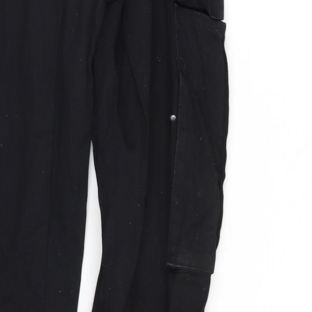 PRETTYLITTLETHING Womens Black   Cargo Trousers Size 4 L28 in