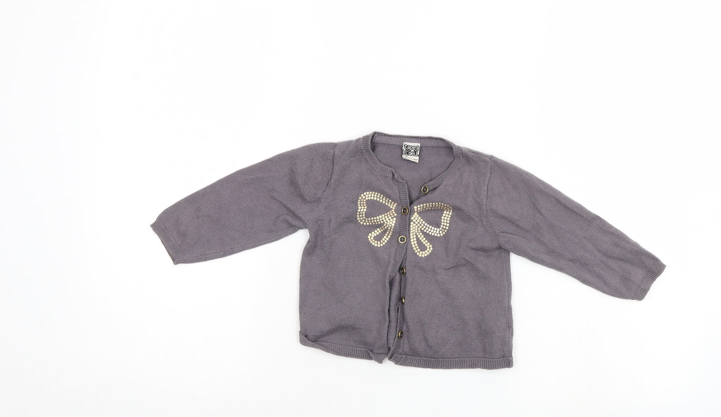 Tape a Loeil Girls Grey   Cardigan Jumper Size 18-24 Months
