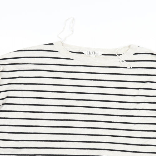Nine Womens White Striped  Pullover Jumper Size 14