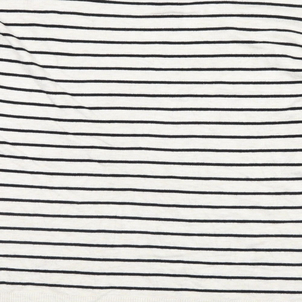 Nine Womens White Striped  Pullover Jumper Size 14