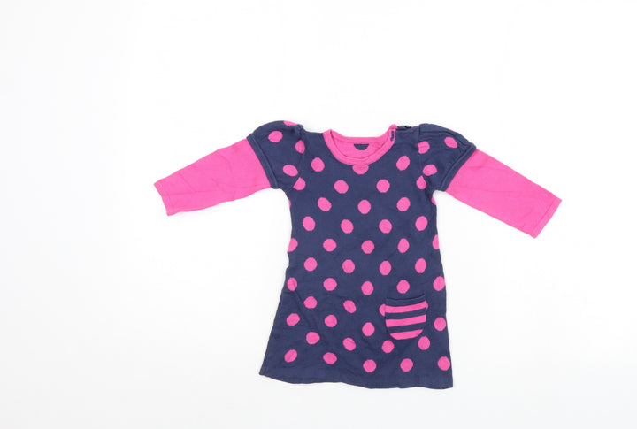 George Girls Multicoloured Polka Dot Jumper Dress Size 6-9 Months