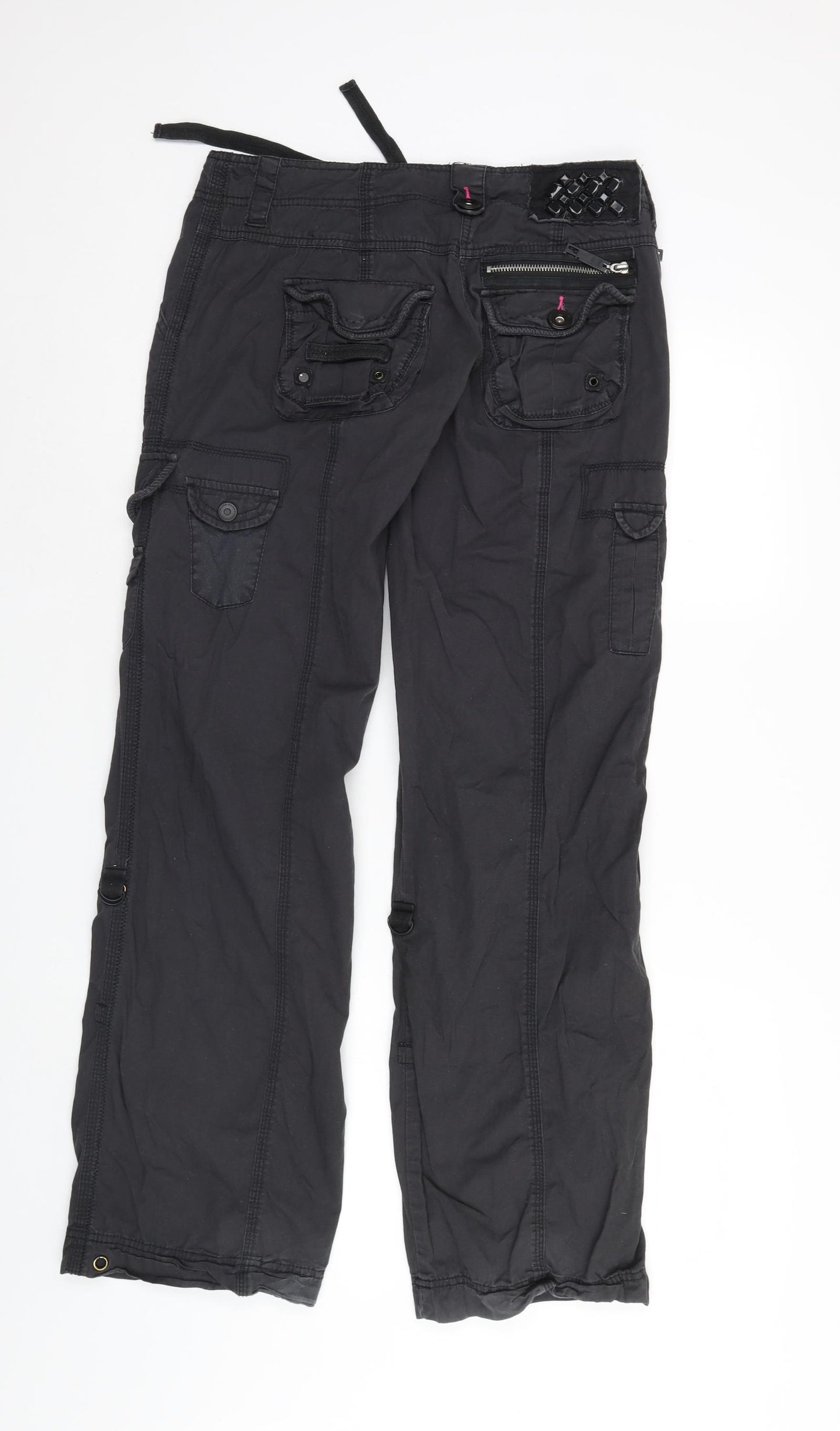 River Island Womens Black   Cargo Trousers Size 8 L32 in