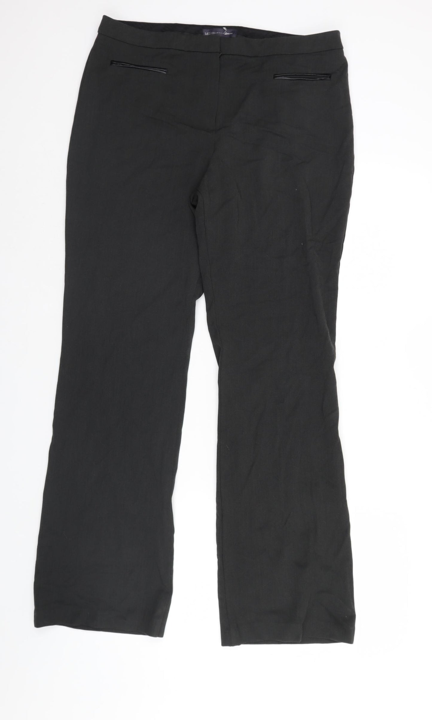 M&S Womens Black   Trousers  Size 14 L31 in