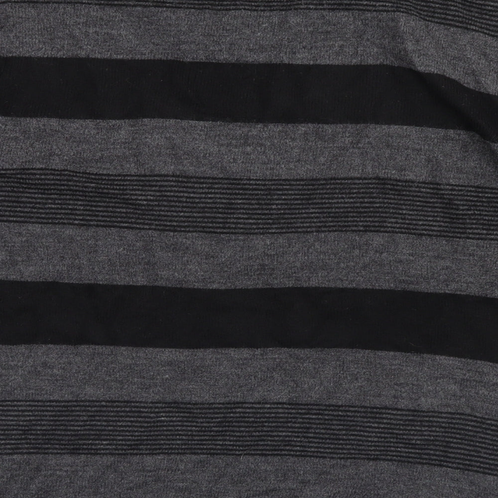 F&F Mens Black Striped  Pullover Jumper Size L