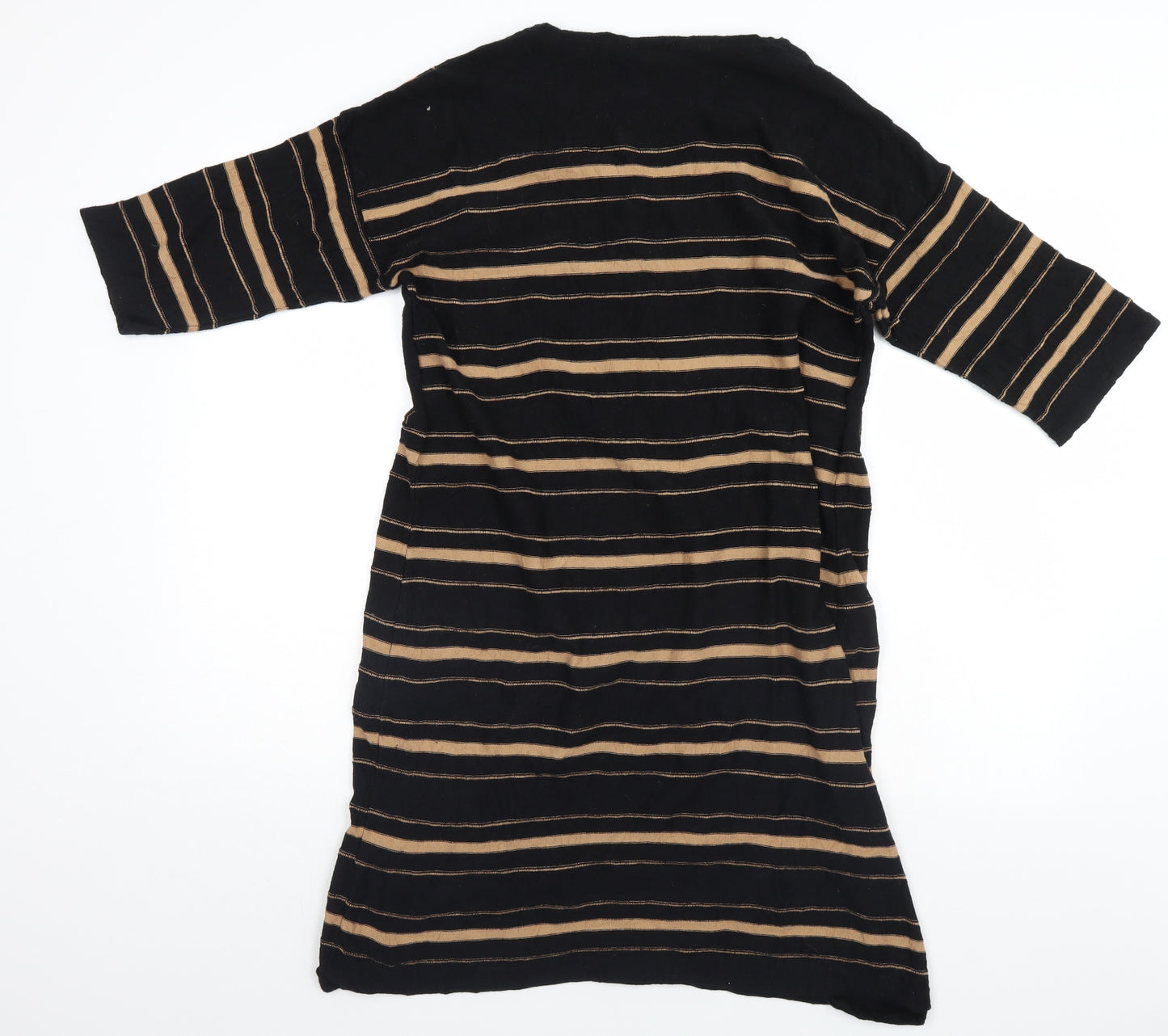 Monsoon Womens Black Striped  Jumper Dress  Size M