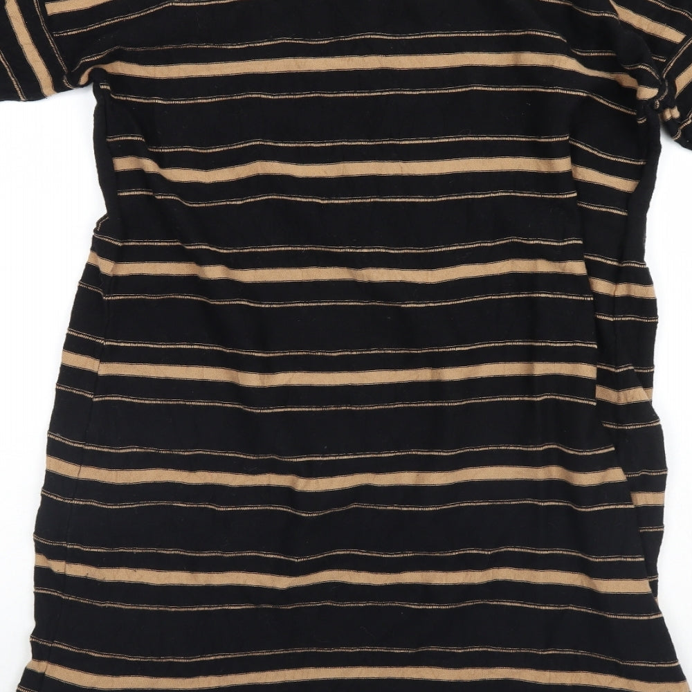 Monsoon Womens Black Striped  Jumper Dress  Size M