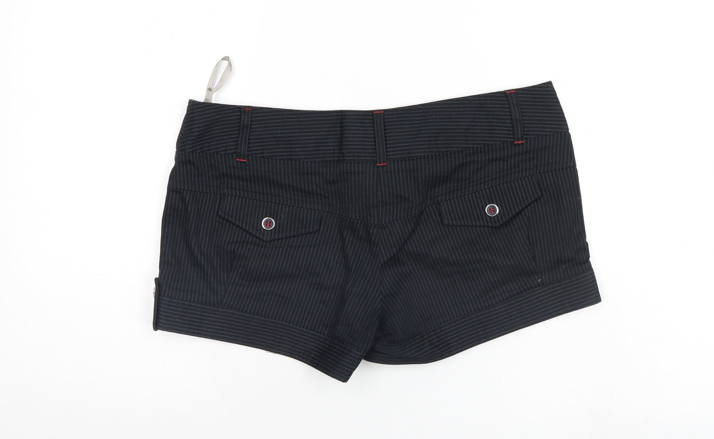 River Island Womens Black Striped   Shorts Size 10