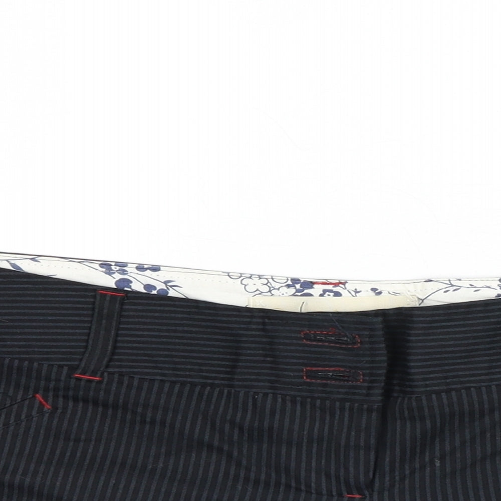 River Island Womens Black Striped   Shorts Size 10