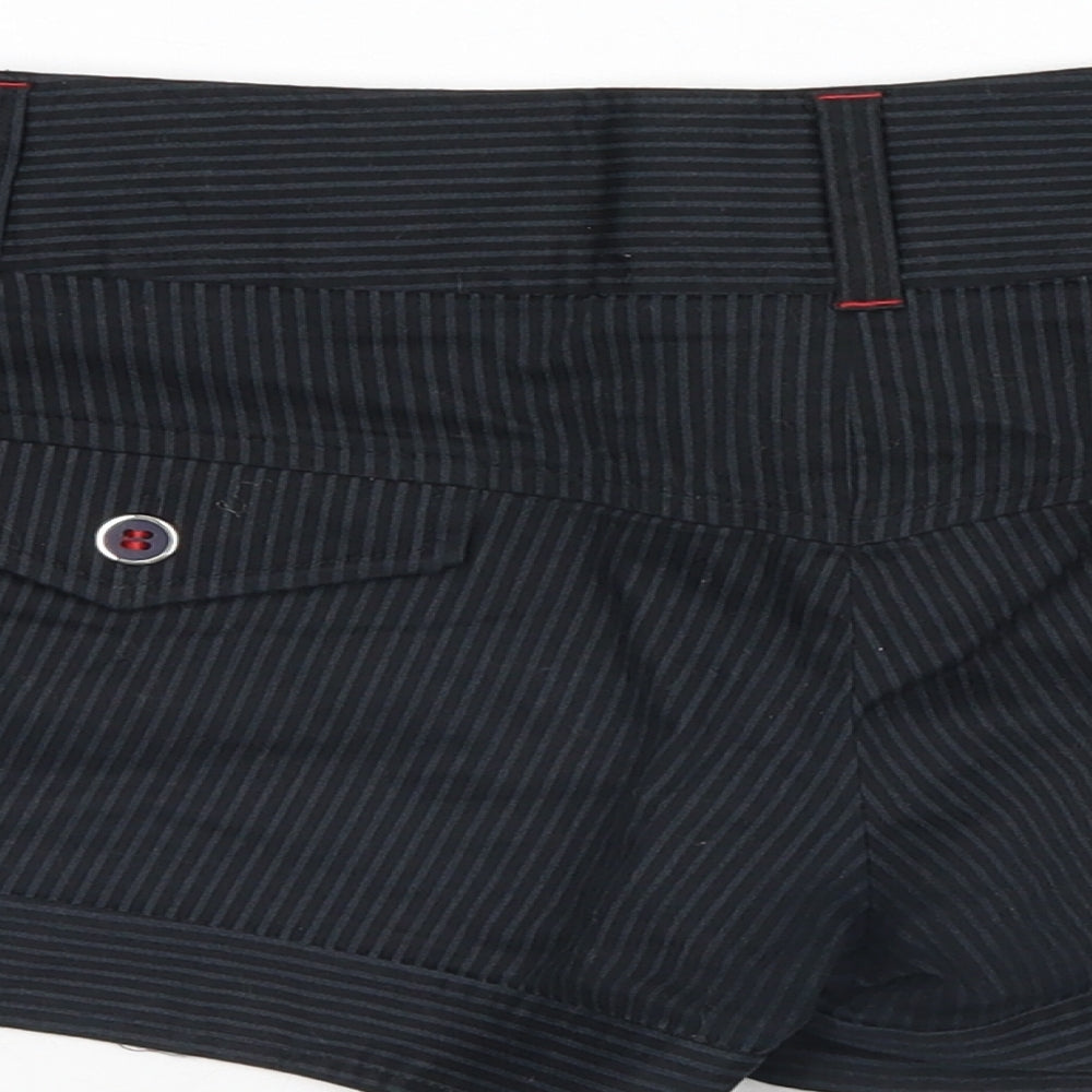 River Island Womens Black Striped   Shorts Size 10