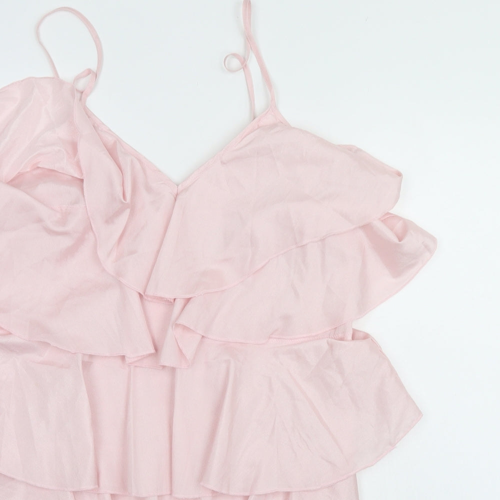 Glamaker Womens Pink   Slip Dress  Size L