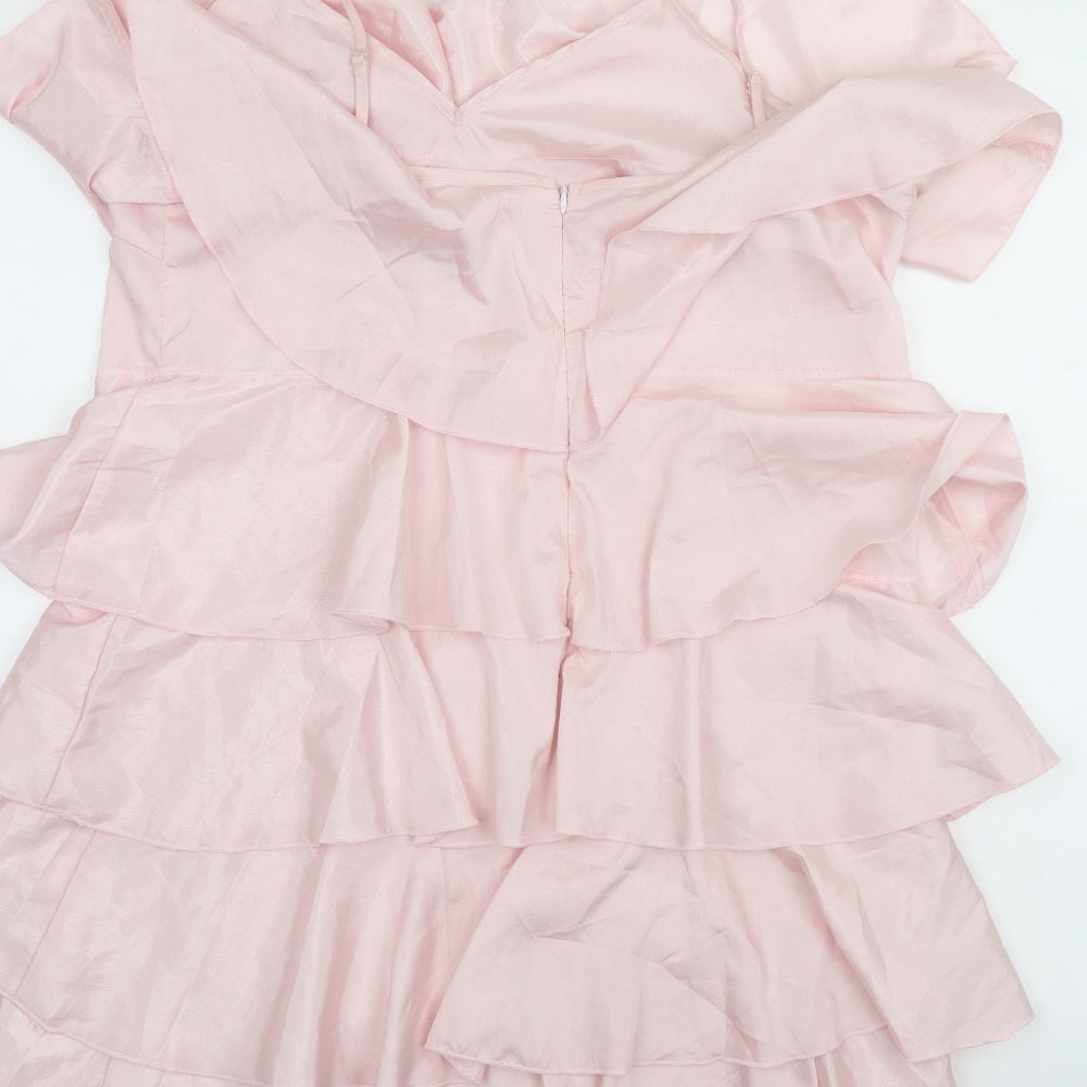 Glamaker Womens Pink   Slip Dress  Size L
