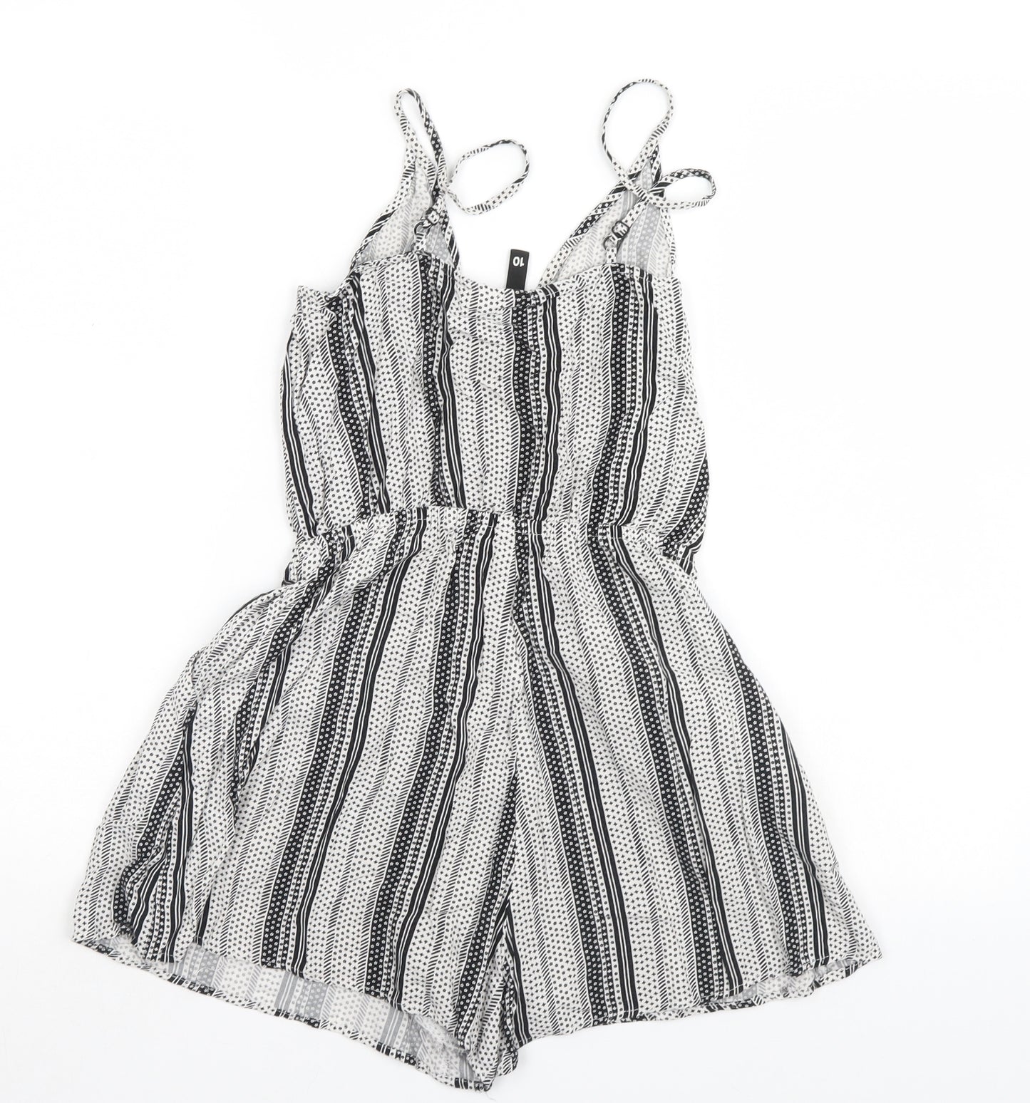 Divided Womens Multicoloured Striped  Jumpsuit One-Piece Size 10  - shorts