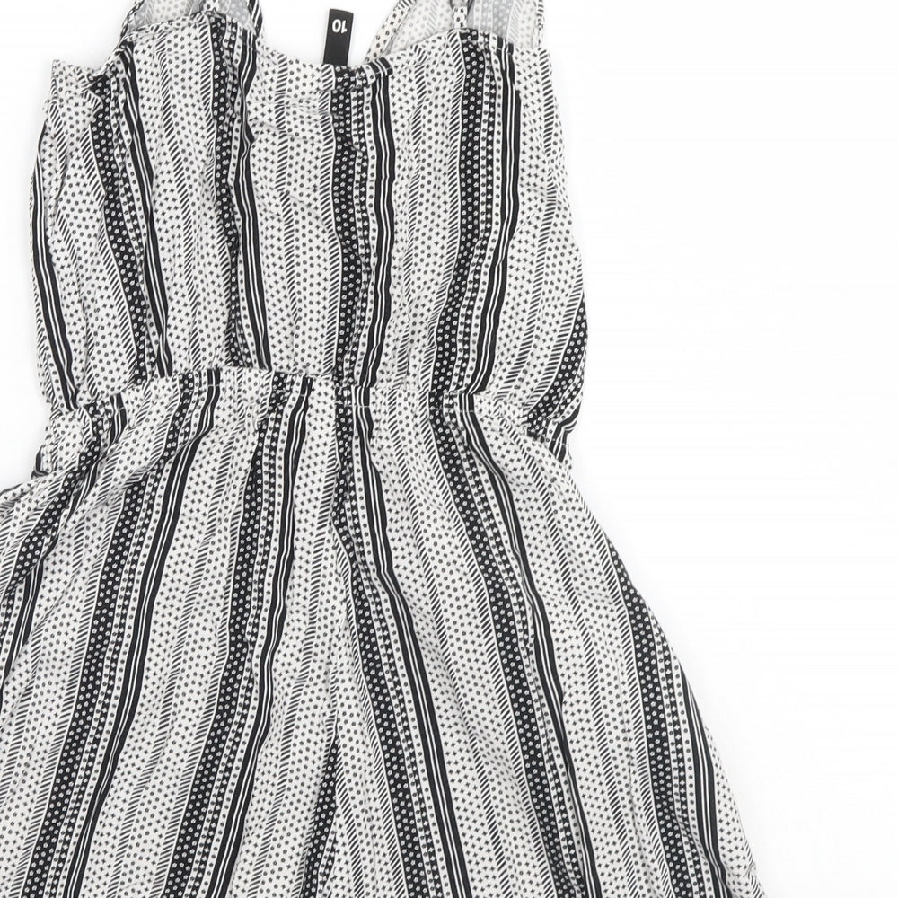 Divided Womens Multicoloured Striped  Jumpsuit One-Piece Size 10  - shorts