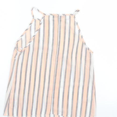 Cameo Rose Womens Pink Striped  Basic Tank Size 8