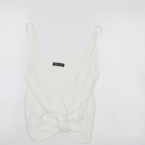 SheIn Womens White   Wrap Blouse Size 12
